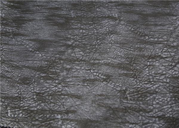 0.65 Mm Thickness Printed PU Leather Pearlied Dark Silver Color Normal Peeling Strength