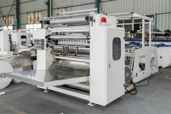 Full Automatic Bottom Output Hanging type V fold Facial Tissue Paper Making Machine Production Line