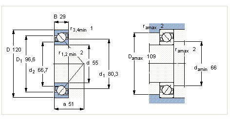 Chrome Steel Precision Angular Contact Bearing 7311BEP , Angular Contact Thrust Bearing