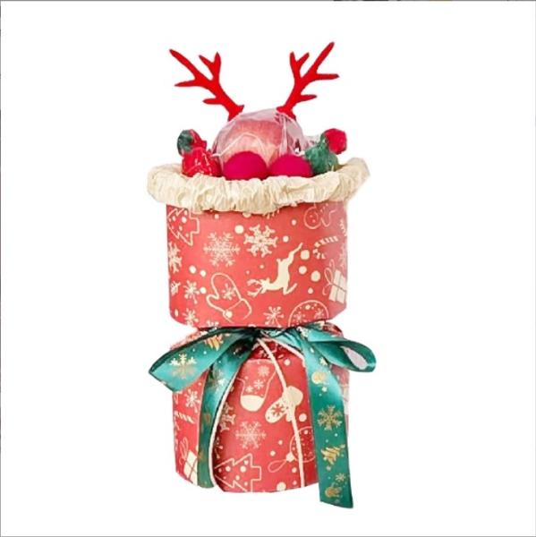 Flower Shop Gift Wrapping Paper with Santa Claus and Snowman Design on Waterproof Kraft Paper