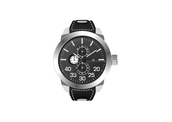 Oversize Mens Leather Strap Watches , Leather Belt Watches SS Back Cover