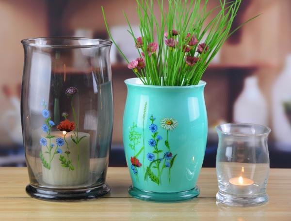 Vidro colorido antigo clássico vaso de vidro de 12 polegadas