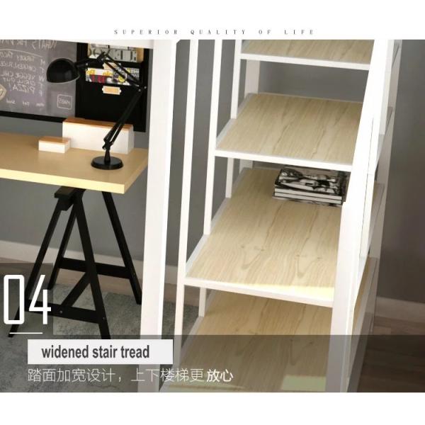 Strong Bunk Bed Frame Modern Double Bunk Beds with Desk and Storage Drawers