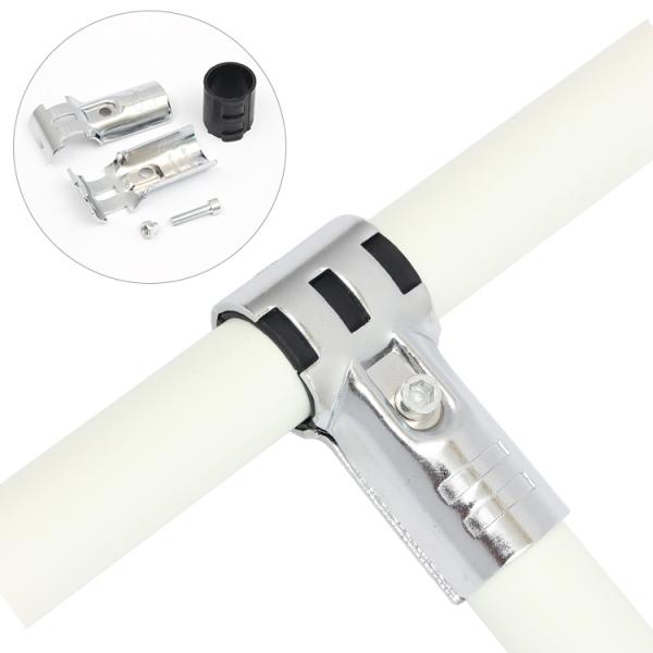 Chrome Lean Pipe Connector ESD Pipe Joint Lean System Accessories for Workbench and Trolley Cart