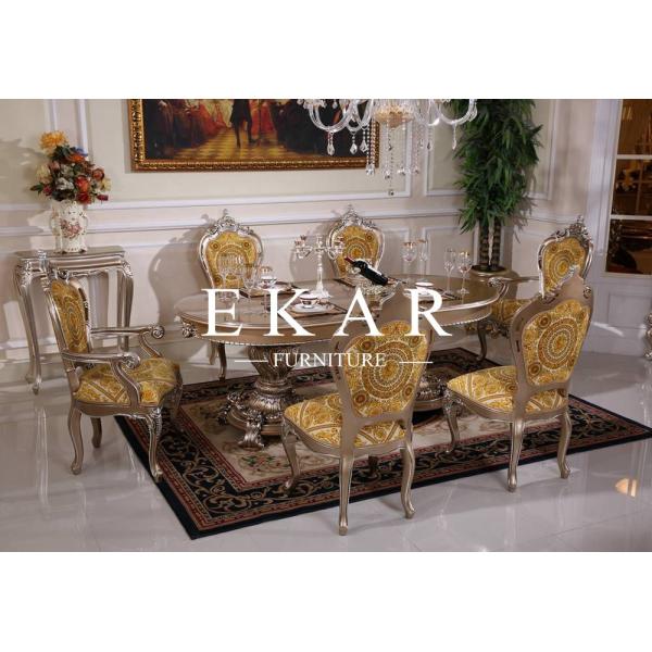High Back Solid Wood Carved Luxury Velvet Dining Chair With Wooden Armrest