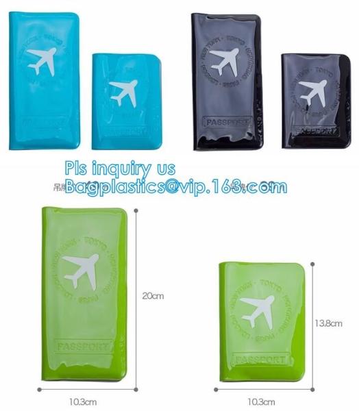 shinny promotion PVC Passport cover or Passport Case, PU and PVC grid card holder with zipper passport cover, Passport C
