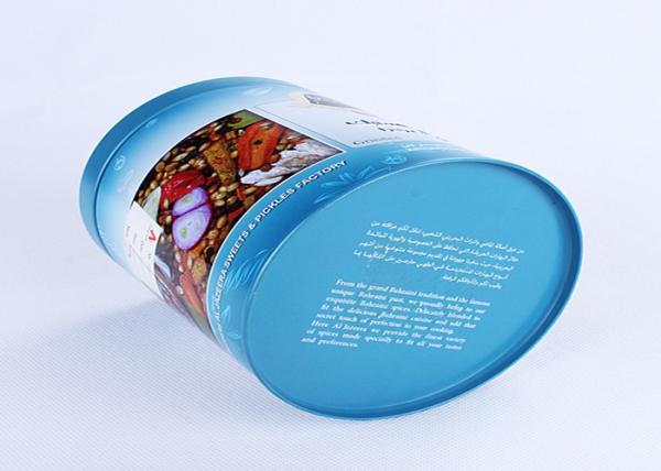 Cylinder Round Full Color Printed Metal Tin Container Box For Coffee Packaging