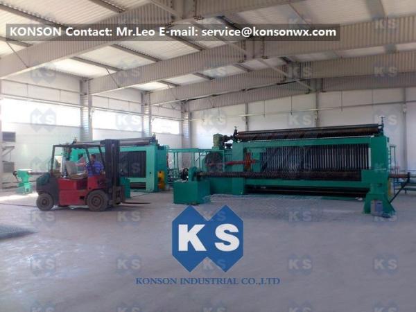 Twisting Metal Wire Hexagonal Gabion Mesh Weaving Machine , 4300mm Double Rack Drive