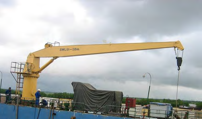 BV CCS RMRS Certificate Marine Boat Use 1t 2t 3t 3.5t 5t Hydraulic Stiff Boom Deck Crane 360 Degree Rotation