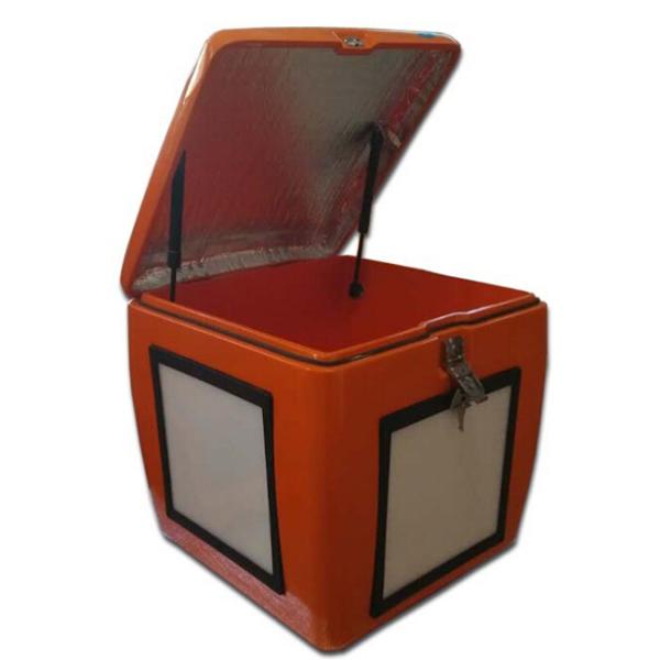 Motorcycle Scooters Food Delivery Box 85L Fiberglass With Led Light 500 * 485 * 495mm