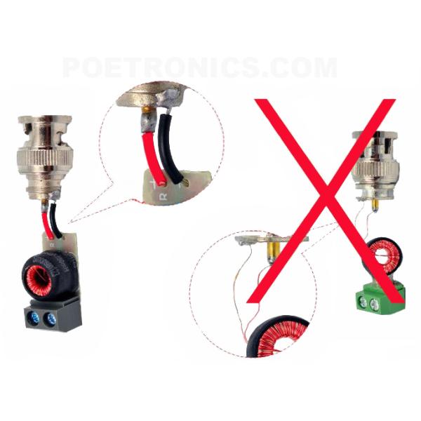 PVB-BC03(300-350m) BNC Male to Screw Terminal Passive CCTV Video Balun transmitter