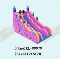 Children Fun Park Inflatable Miki Mouse Pink Slide For Rentals