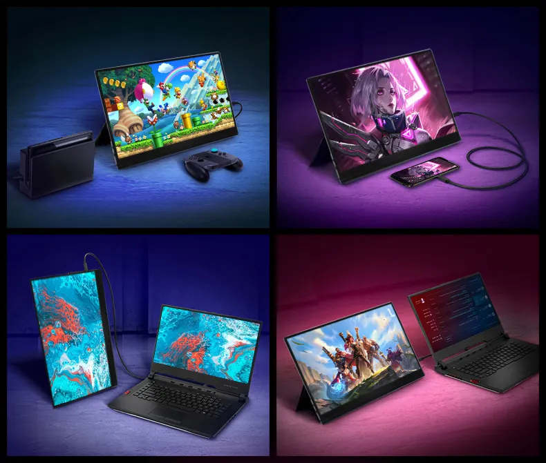 Монитор для игр типа C 144hz Монитор для игр типа C мощностью 17,3 дюйма USB Fhd Slim 1080P