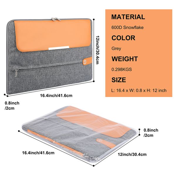 Computer Sleeve 15.6 Inch Custom Business Laptop Bags Leather Ladies Laptop Handbag Cover