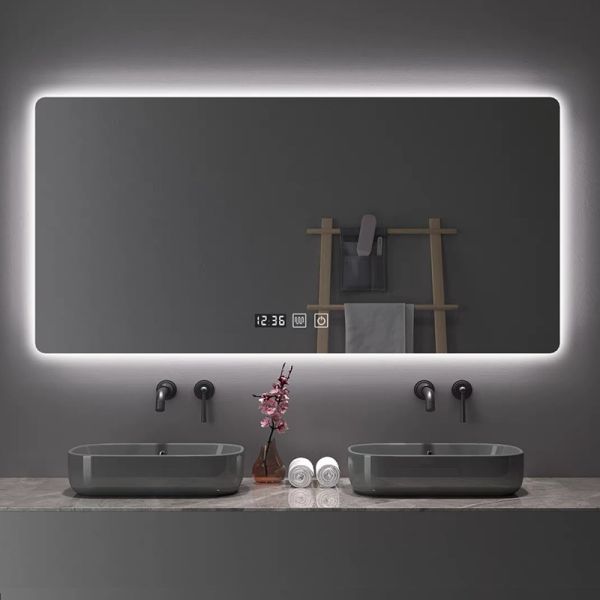 Luxury LED Bath Mirror Touch Switch Premium Modern Rectangular Square Design for Elegant Hotels Apartments Villas Hot Selling