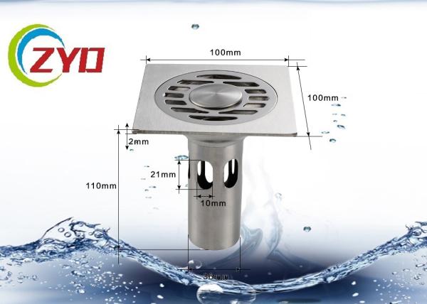 Easy Clean Stainless Steel Floor Drain Strainer , CE Bathroom Floor Waste Grate
