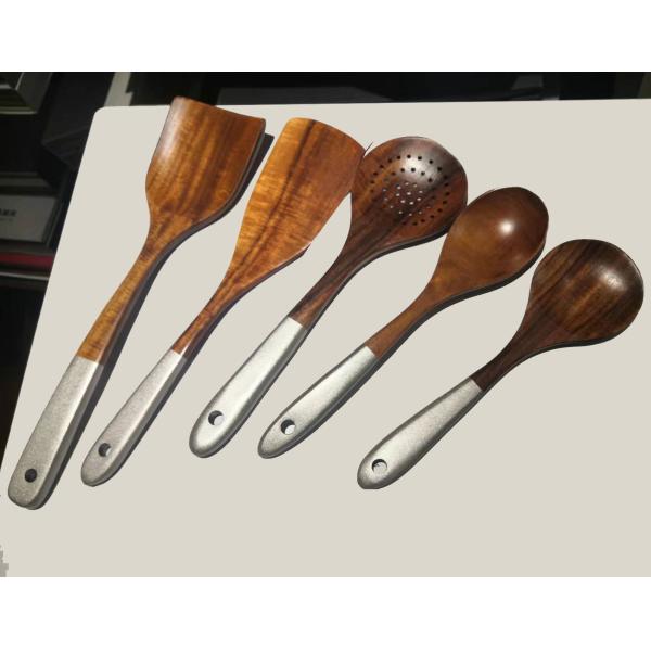 5 Pcs Wooden Spatula Spoon Kitchen Utensils For Cooking