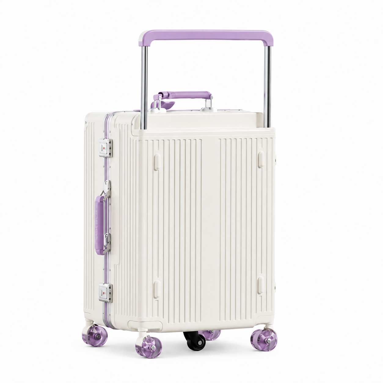 5-Wheel Wide-Handle Crystal Spinner Suitcase
