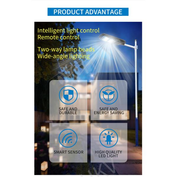 30W/60W/90W/120W All In One LED Solar Street Light Outdoor Super Bright Sensor Waterproof