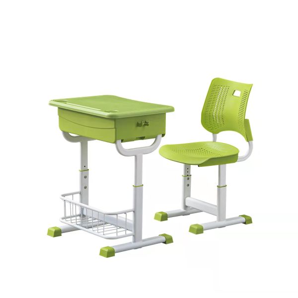 Mobiliario de oficina de altura ajustable, plástico, metal, escritorio y sillas para el aula