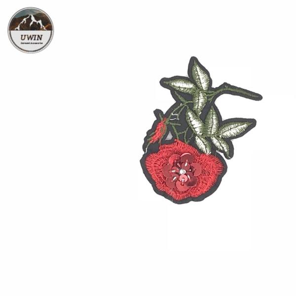 Flocking Embroidery Patch, Flower Patch For Garment Accessories#C10002