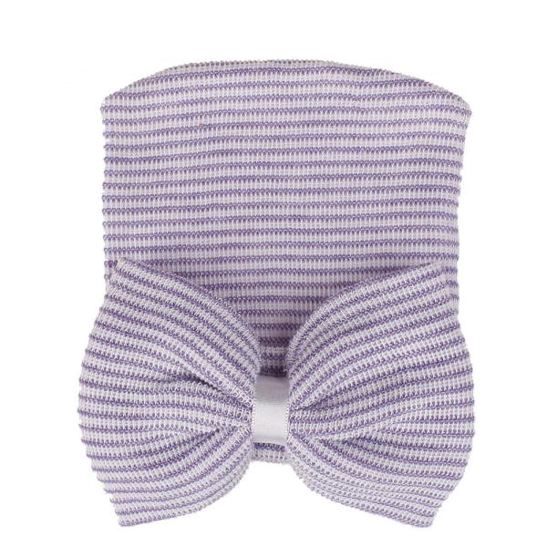 2022 Knitted Wool Baby Hat with Big Bow in Customized Color and Pattern Knitted