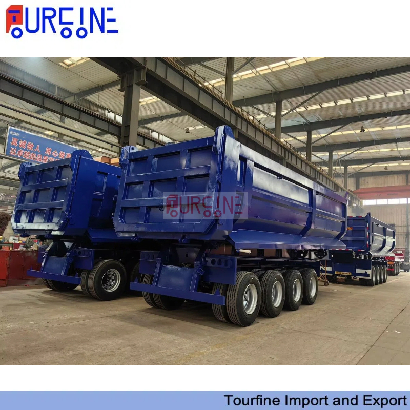 80 Ton 4 Axle Dump Semi Trailer with Hydraulic Front Tipping System