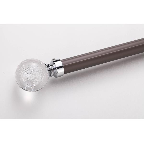 Aluminum Material Grey Color Modern Design Fancy Curtain Rod With Crystal End Cap