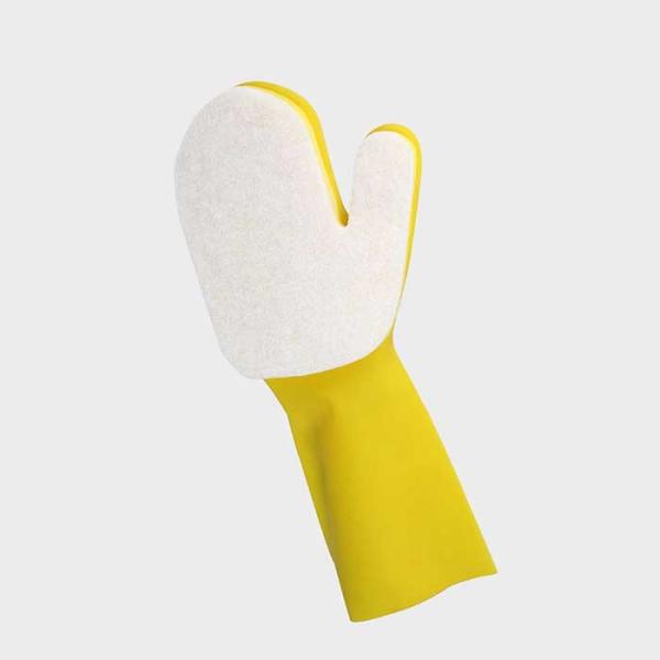 Luvas da esponja da lavagem da louça da prova de óleo branco para a limpeza da lavanderia da cozinha