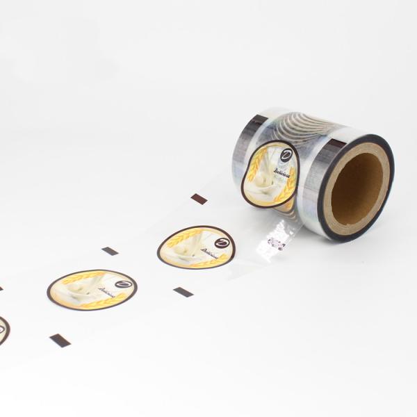 Rolo de filme de empacotamento de selagem laminado impresso plástico do aferidor do copo de chá do leite do rolo de filme do copo