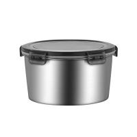 Contenedores de congelador de metal reutilizables Almacenamiento de alimentos personalizado con tapas redondas
