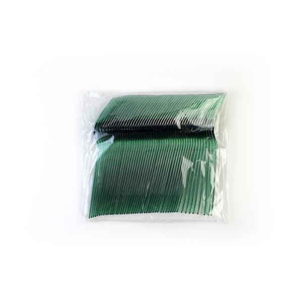 100pcs/box Heavy Duty Disposable Forks Clear Green Plastic Silverware for Production