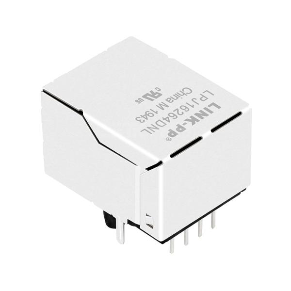 LPJ16264DNL Single Port Industrial RJ45 Mag Jack 10/100 Base-T Tab Up Without Led