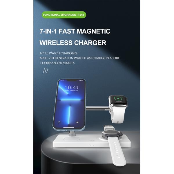 Быстрая магнитная беспроводная зарядка Ночное освещение 15w Для Airpods Iwatch ABS Материал