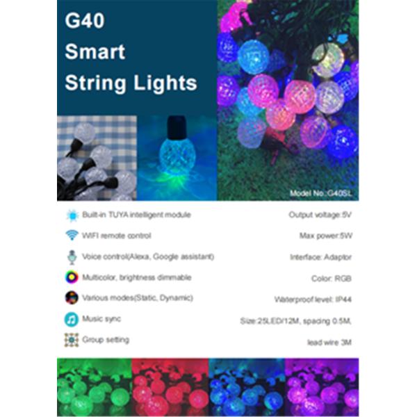 Outdoor String Light RGBIC Party Lights Festoon Light Waterproof Holiday Decor