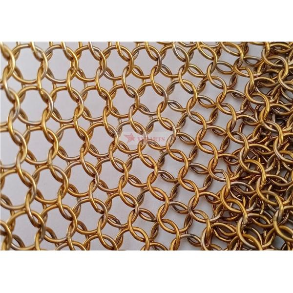 7mm And 12mm Stainless Steel Ring Mesh Curtain For Space Decoration