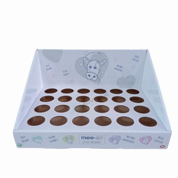 Glossy / Matte Lamination Cardboard Floor Display Stand Full Color Printing