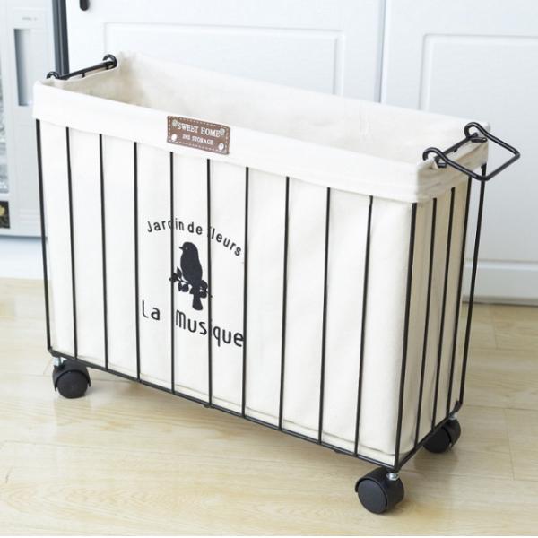 Iron Dirty Clothes Basket North Europe Simple Toy Book Sundry Basket With Wheel Sewing Storage Basket
