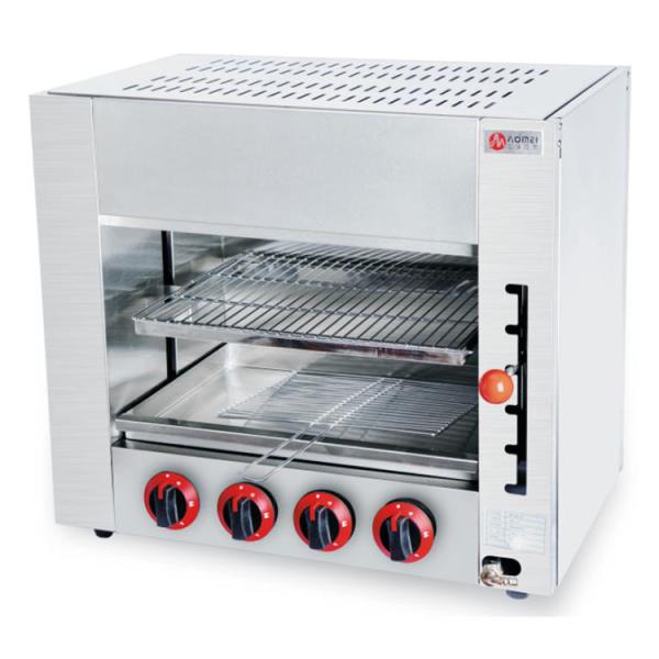 6 Горящий газовый инфракрасный саламандр Грилл Печь подъемник для пищевой промышленности