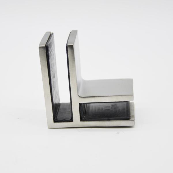 Stainless steel Glass connector 90 degree RS2311 plus, 65X40mm, thickness 5mm, SS304 satin, mirror, black