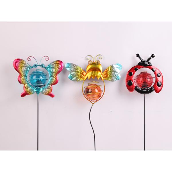 Small Solar Insect Garden Ornaments Solar Powered Garden Decoration With LED Light