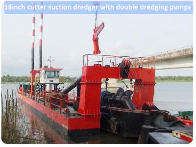 Navio de dragagem de areia marinha de 18 polegadas de 450 mm com coroa de cortador de sucção e certificação CCS