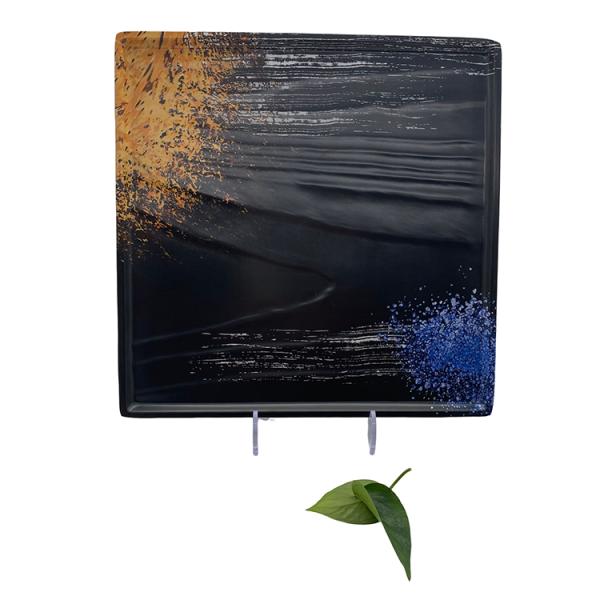 Square Melamine Outdoor Plates Matte Camping Picnic Melamine Plates 12''