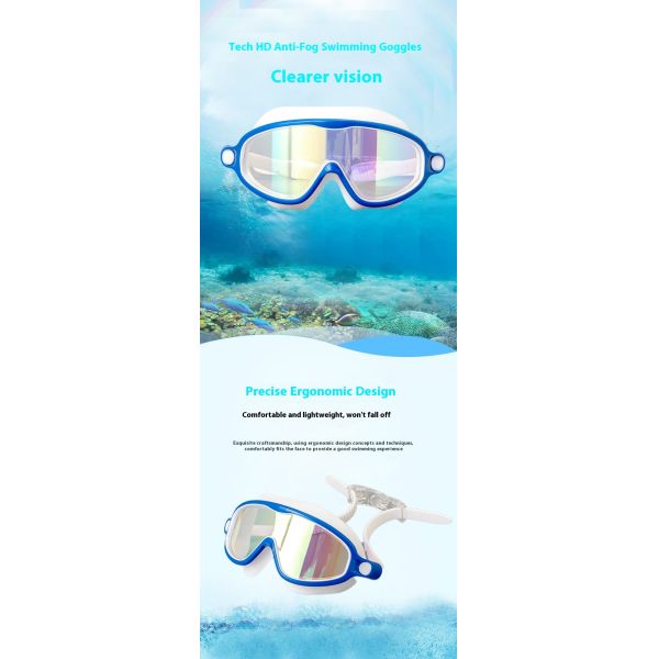 Children Swim Goggles PP Frame & Shatterproof PC Lens Waterproof Anti-fog Swimming Eyewear