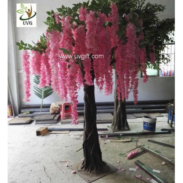 UVG unique wedding ideas decorative small artificial wisteria blossom indoor silk trees for sale WIS019