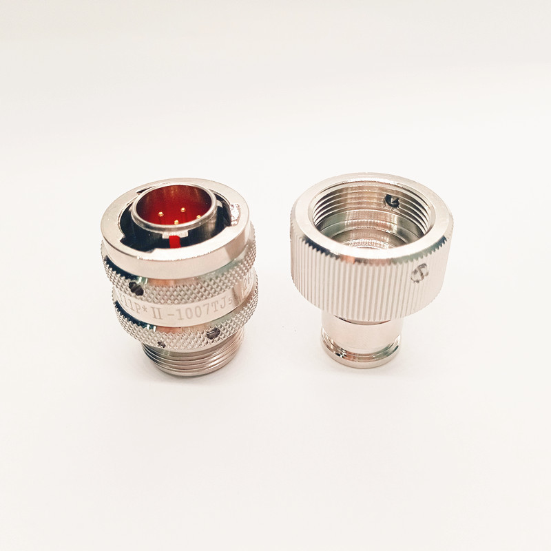 Y11P Series 7 Pin Male Circular Connector with 1500V Withstand Voltage, Aluminum Alloy Shell, and Gold-Plated Contacts for Aerospace Applications