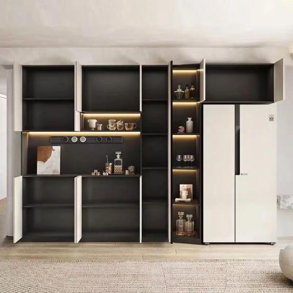 Hotel Restaurant Luxury Sideboard Cabinets Integrated Wall Embedded Refrigerator Cabinet