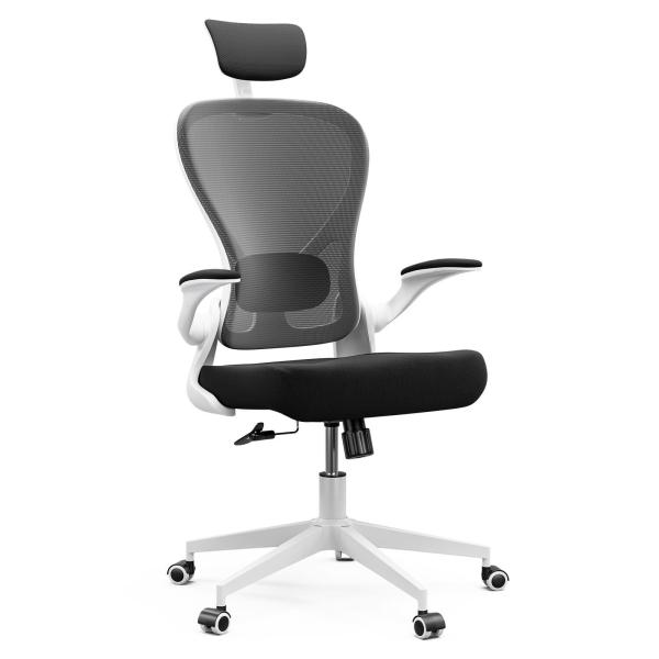 Ergonomic Home Office Desk Chair Customizable Modern Swivel Chair with Flip-up Arms