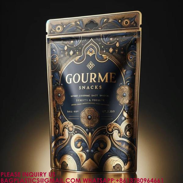 Packaging Zip Resealable Stand Up Pouch Food Packing Candy Biscuit Nut Aluminum Foil Bag