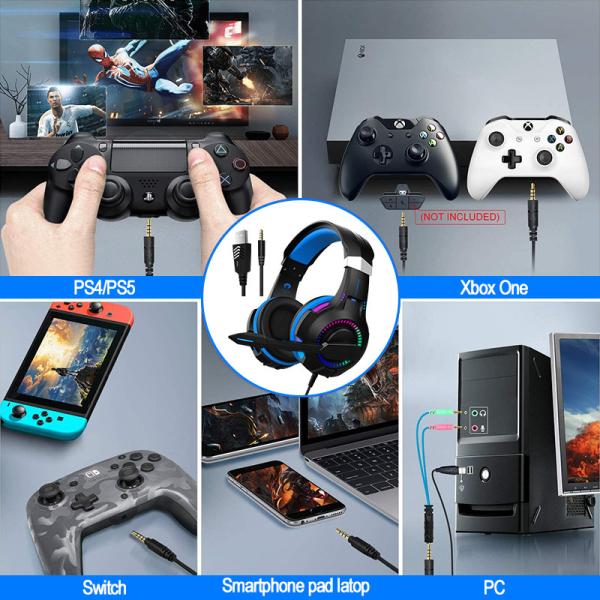 RGB cancelamento de ruído com fio PC fone de ouvido de jogo 2,2m comprimento do cabo para jogadores